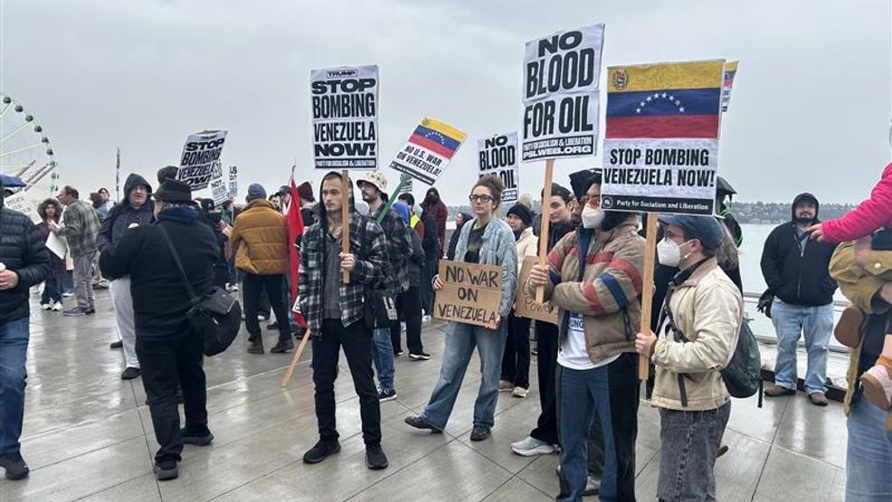 Seattle protests US military operation in Venezuela amid Maduro capture ...