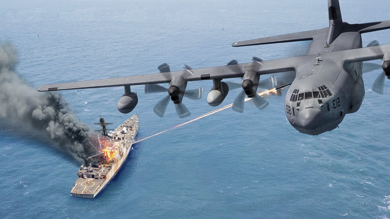 How the US uses its powerful AC-130s to sink massive ship in the middle of the ocean<br><br>