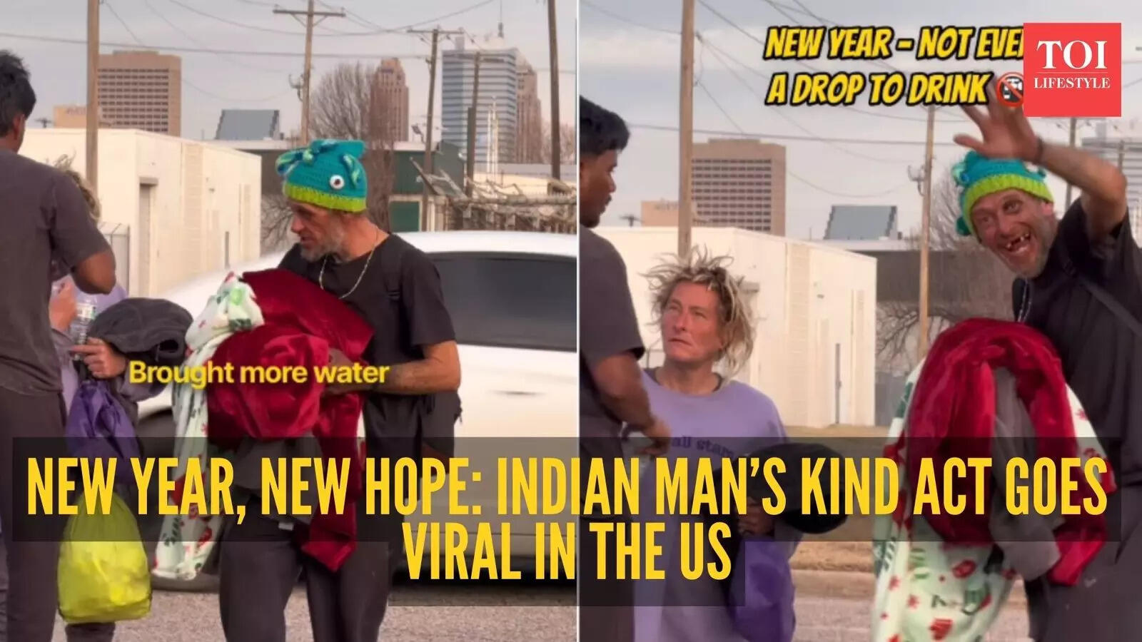 When kindness goes viral Indian man helps homeless couple in the US(01)