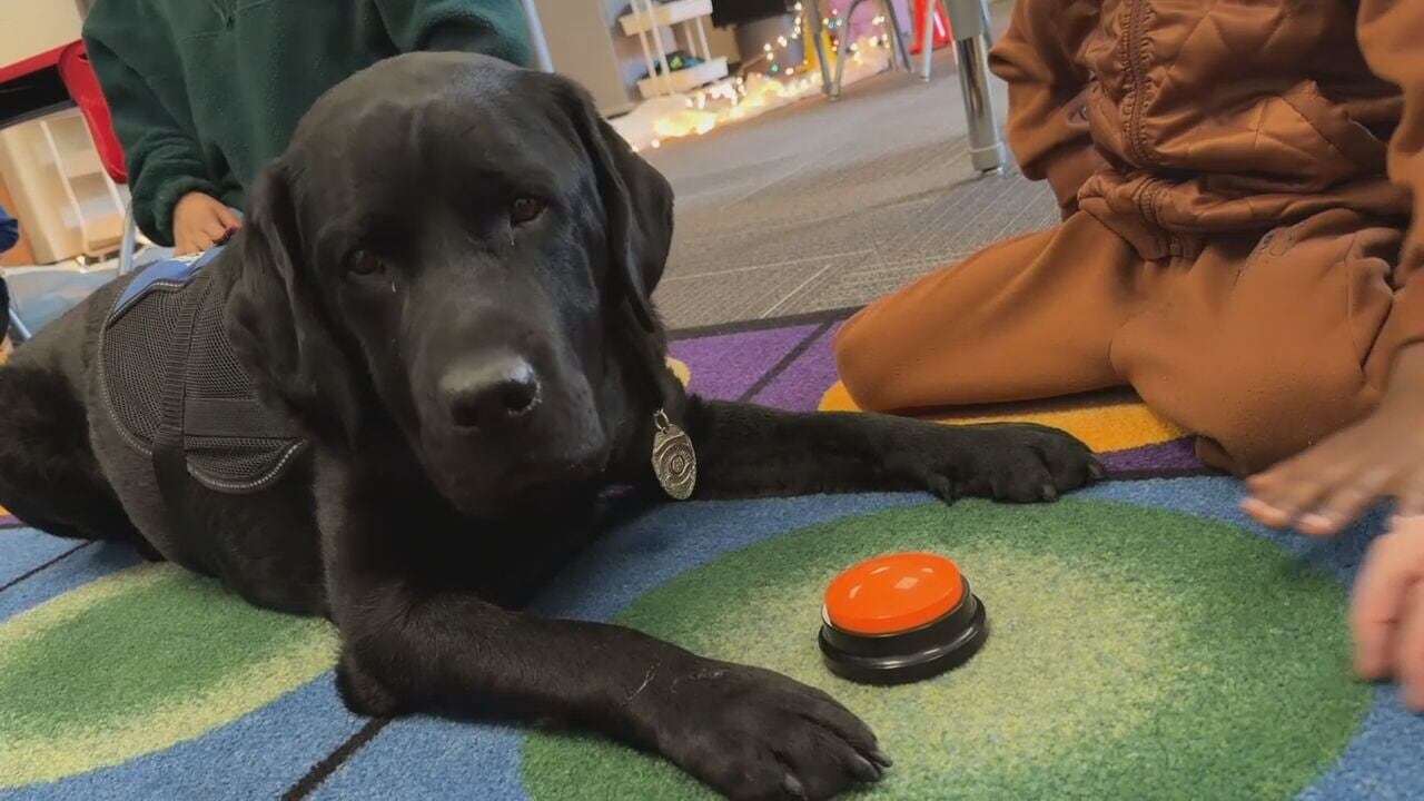 Police K9 'Barney' connects with metro Atlanta students in classroom