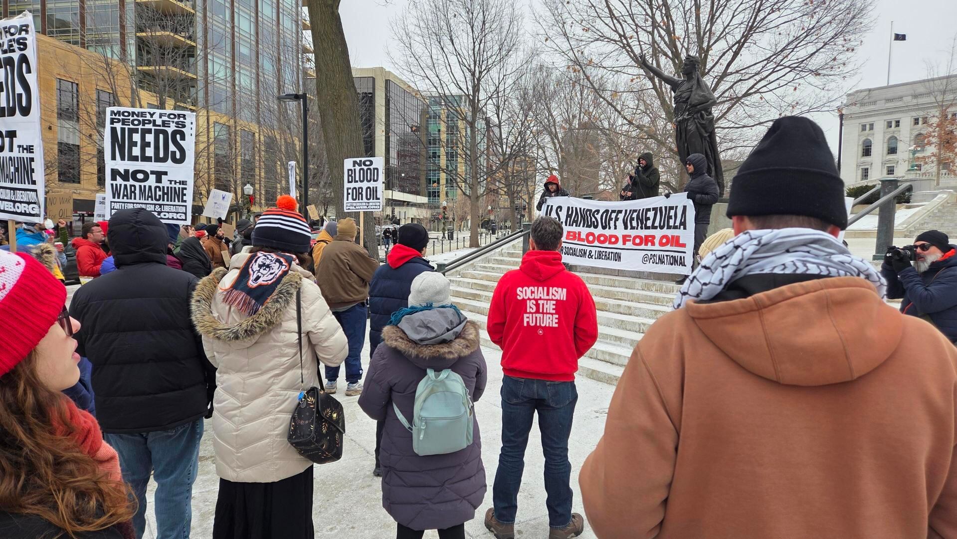 Venezuelan attack, Maduro’s capture draw protesters to Wisconsin Capitol