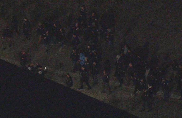 WABC - PHOTO: Venezuela's President Nicolas Maduro is led in custody from a U.S. federal airplane before his scheduled court appearance at Manhattan federal court, at Stewart Air National Guard Base in Newburgh, New York, January 3, 2026.