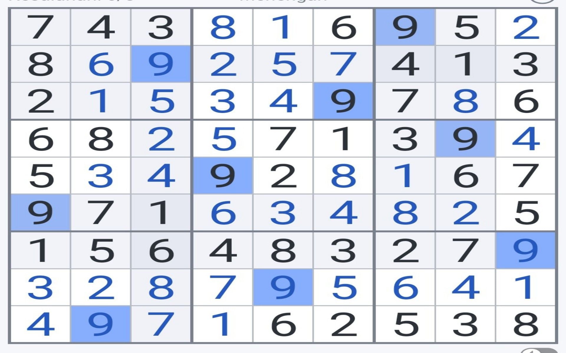 Jawaban Teka-Teki Sudoku Klasik Level Menengah 4 Januari 2026