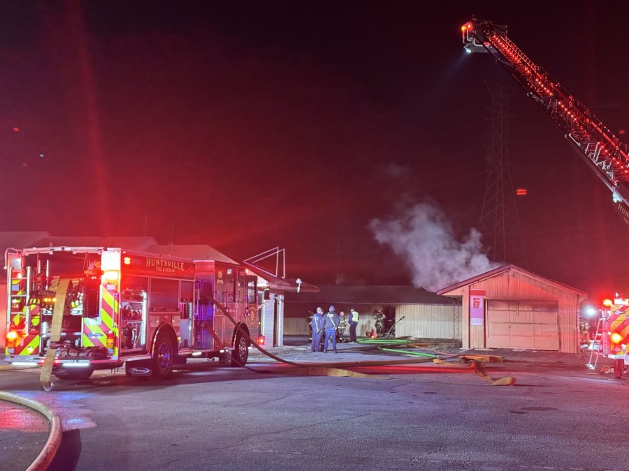 Huntsville fire crews fight fire near Levity Live