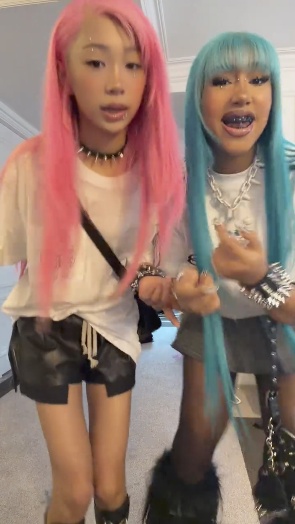 North West, 12, shows off new bridge piercing, blackened teeth and  106-carat diamond pendant