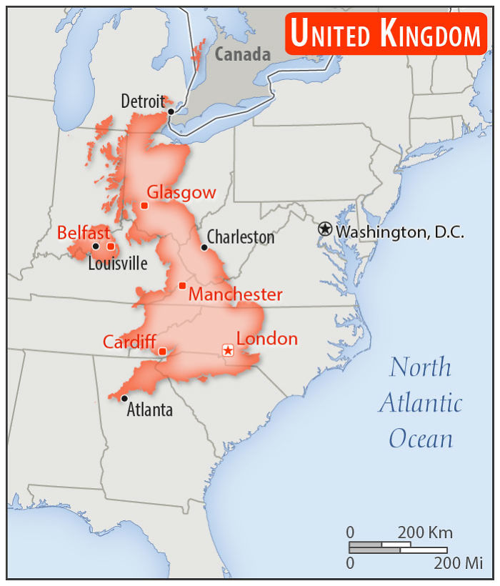 30 Countries Compared To The United States With A Real Scale Perspective