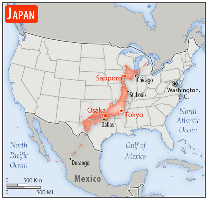 30 Countries Compared To The United States With A Real Scale Perspective