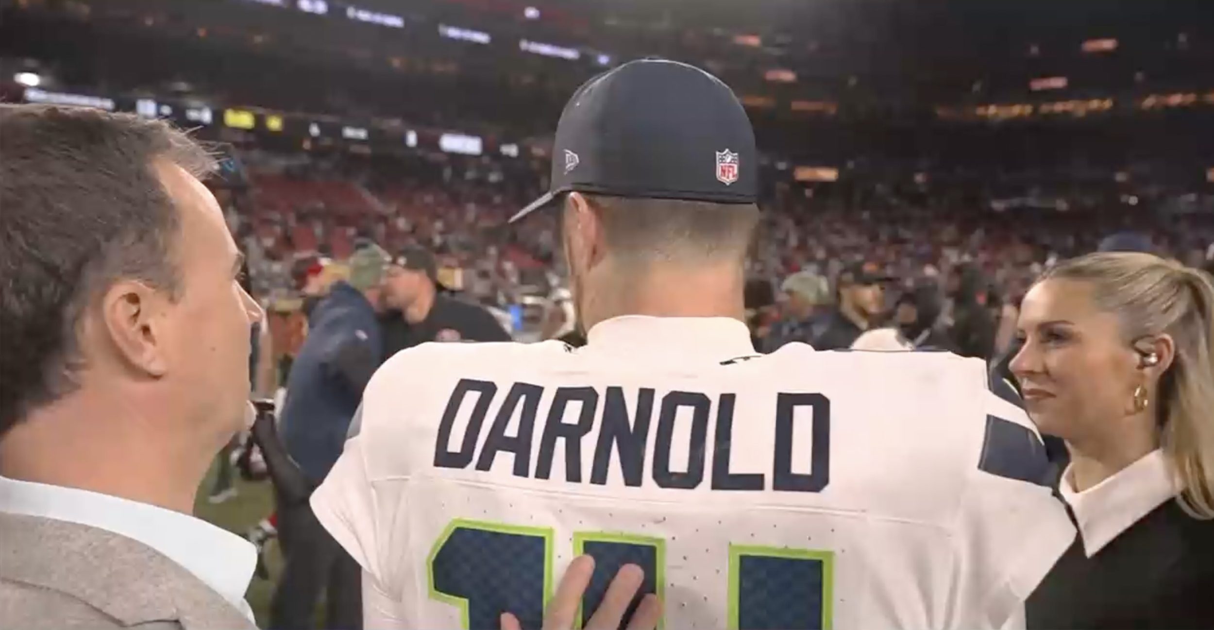 Laura Rutledge clears the air on Sam Darnold postgame interview