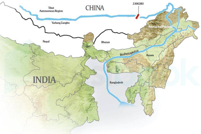 Which glacier is the source of the Brahmaputra River?