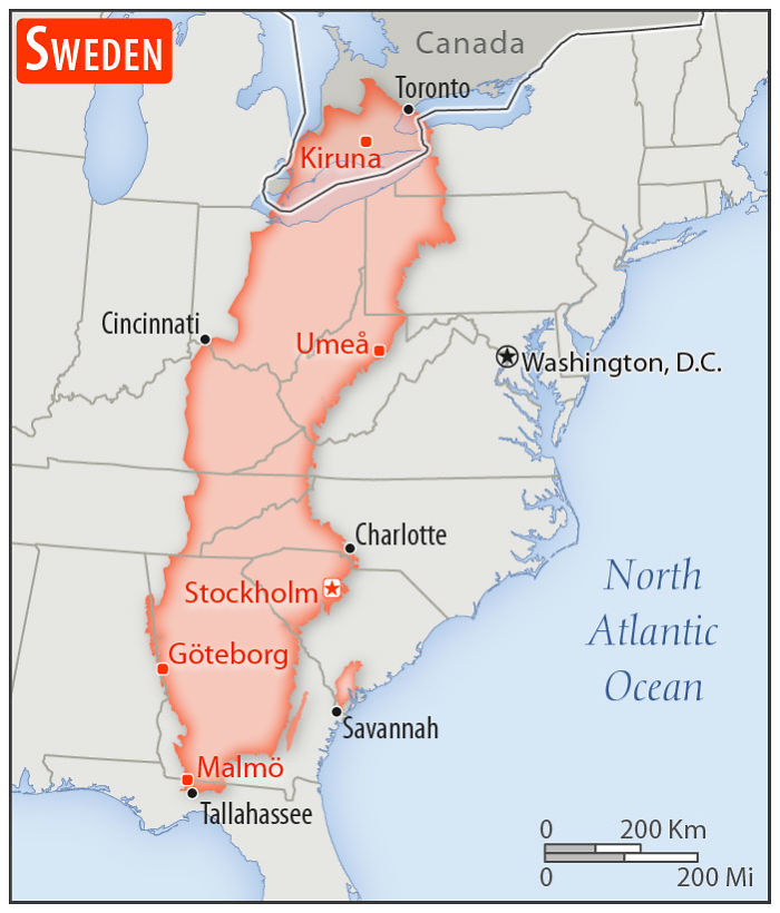 30 Countries Compared To The United States With A Real Scale Perspective
