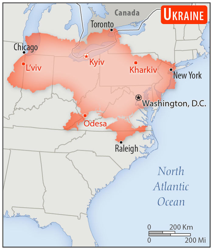 30 Countries Compared To The United States With A Real Scale Perspective