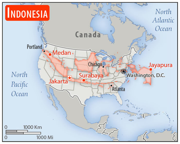 30 Countries Compared To The United States With A Real Scale Perspective