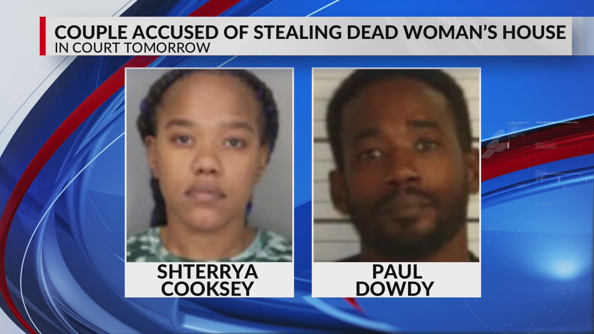 Couple accused of stealing dead woman's house