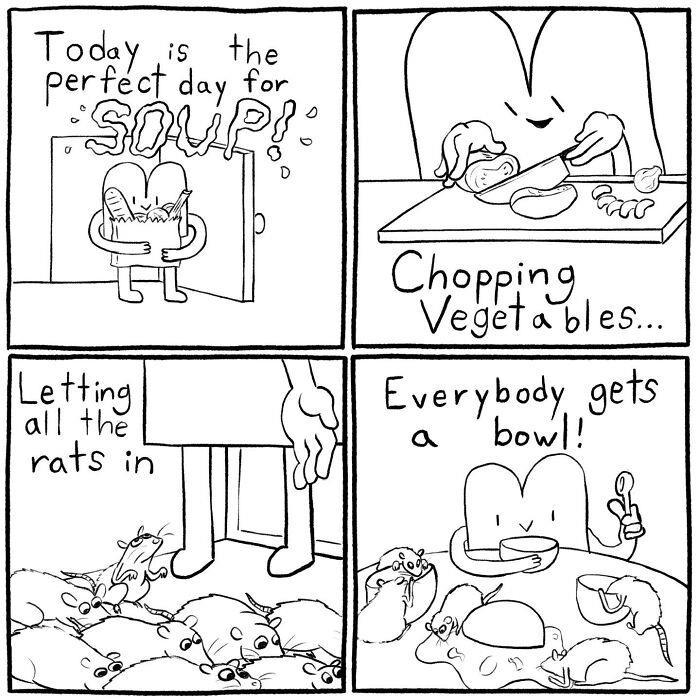 Artist Created 34 Simple Comics Turn Everyday Situations Into Absurd Humor