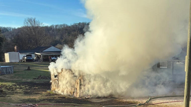 Firefighters save home after workshop building catches fire in Halls ...