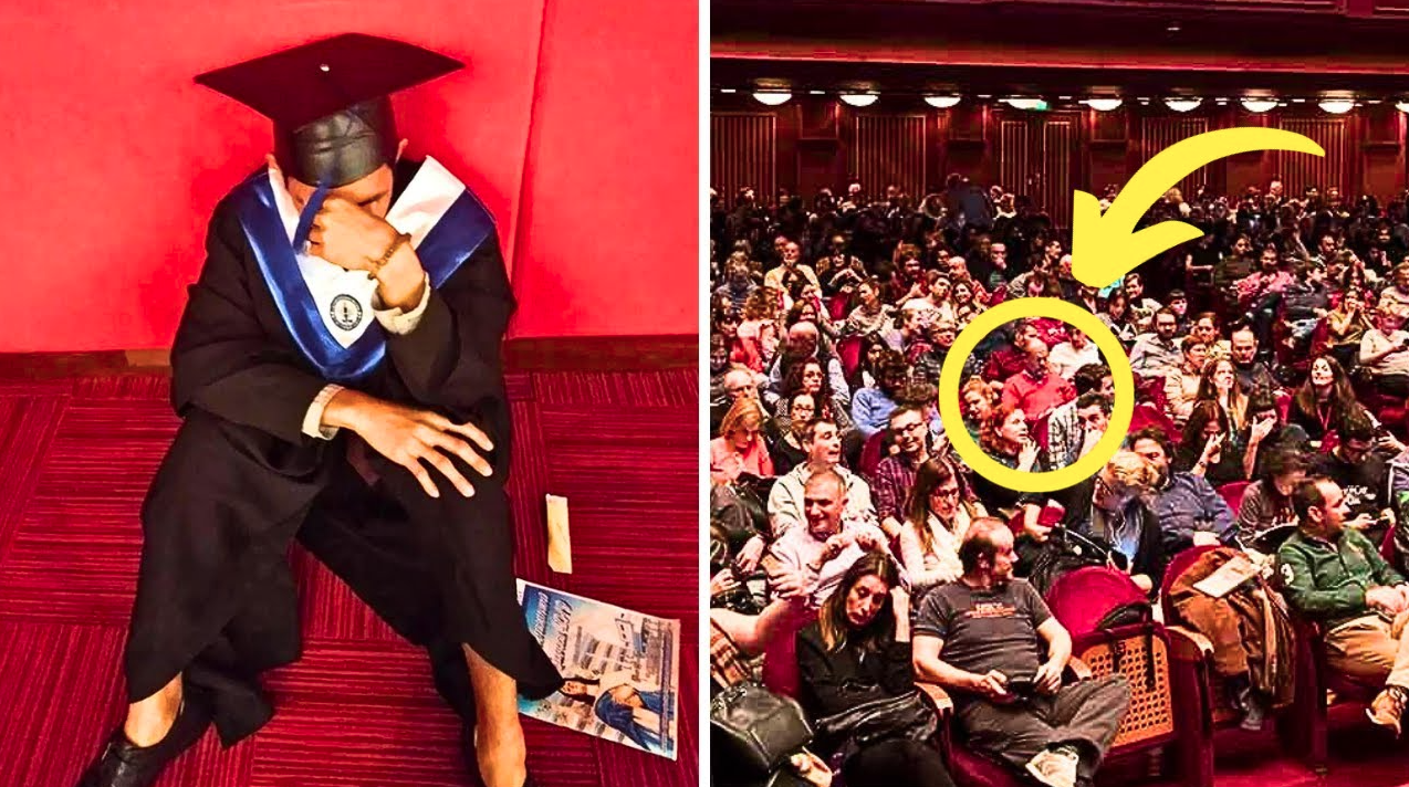 Unexpected sight in the crowd moves graduate during commencement