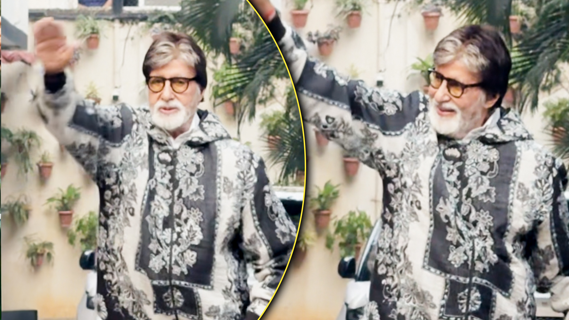 Amitabh Bachchan raises his arms in love as he greets fans outside Jalsa,  Juhu | Watch