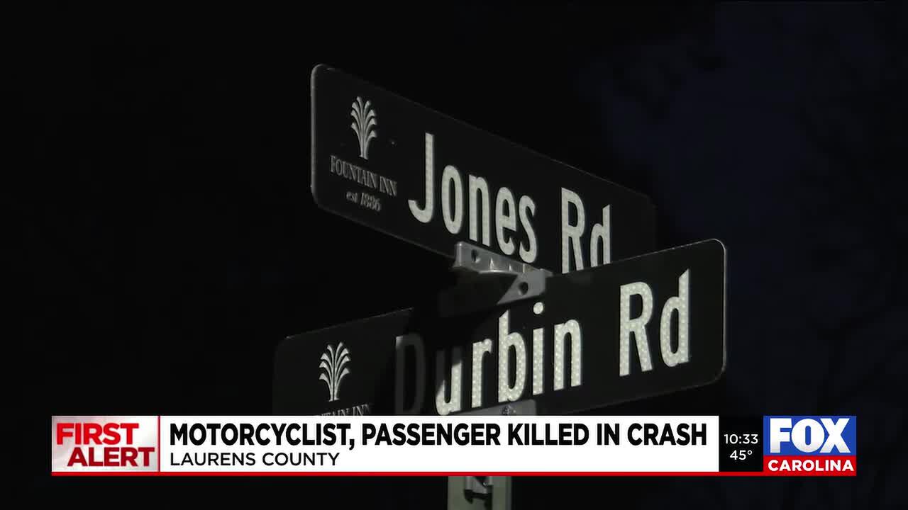 Coroner identifies motorcyclist, passenger who died after Laurens Co crash