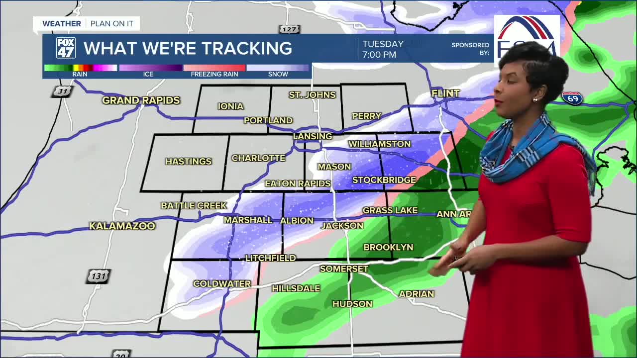 Snow showers move in tonight and linger into early Monday
