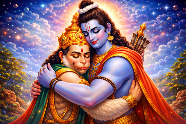 If Rama and Sita were in Hanuman’s heart, why did he show the world?