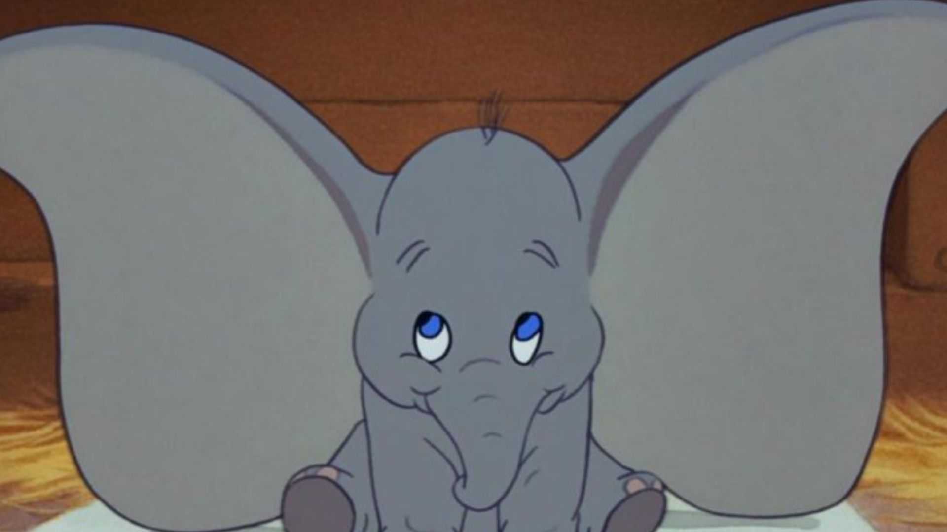 Dumbo smiles with his ears out in Dumbo