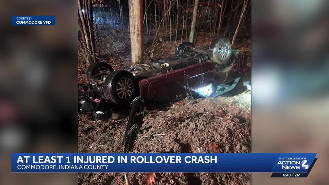1 injured, 3 others evaluated after rollover crash in western Pa.
