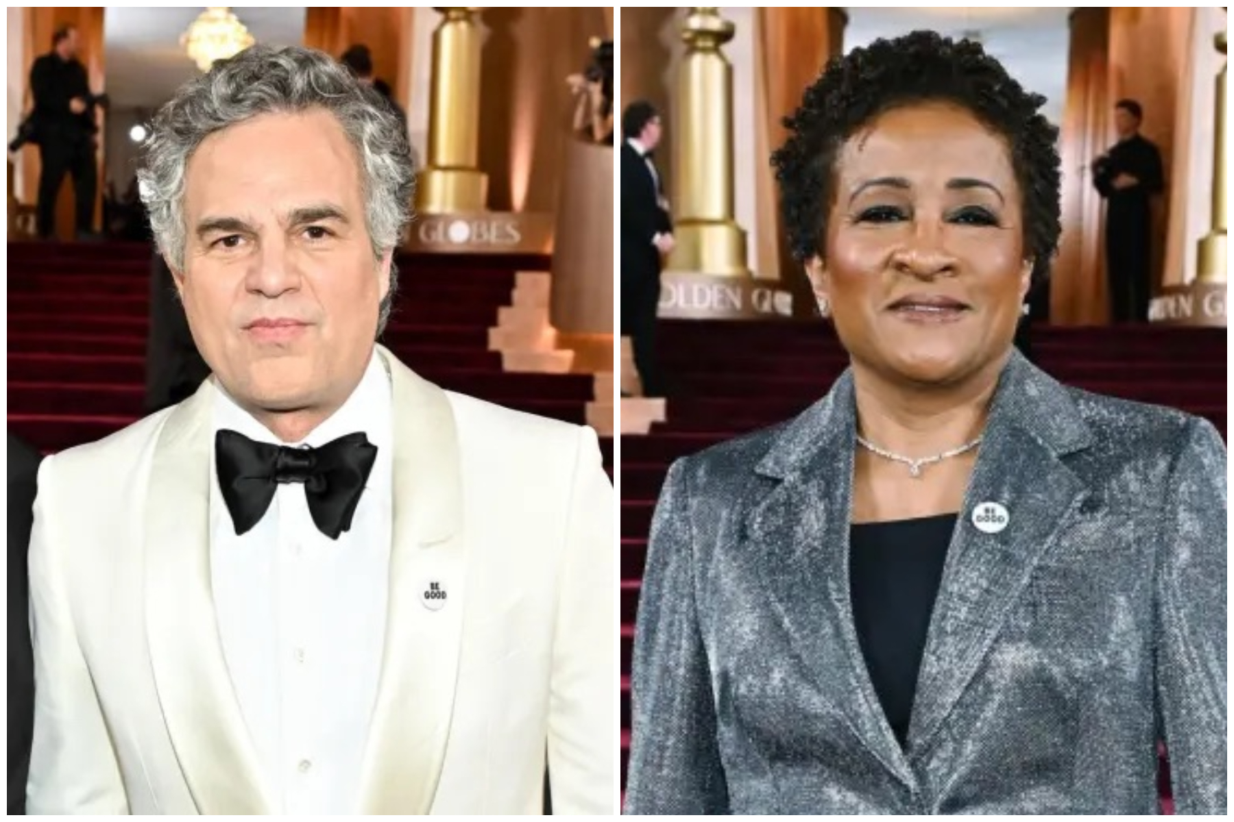 Mark Ruffalo, Wanda Sykes wear ‘Be good,' ‘ICE out' pins at Golden ...