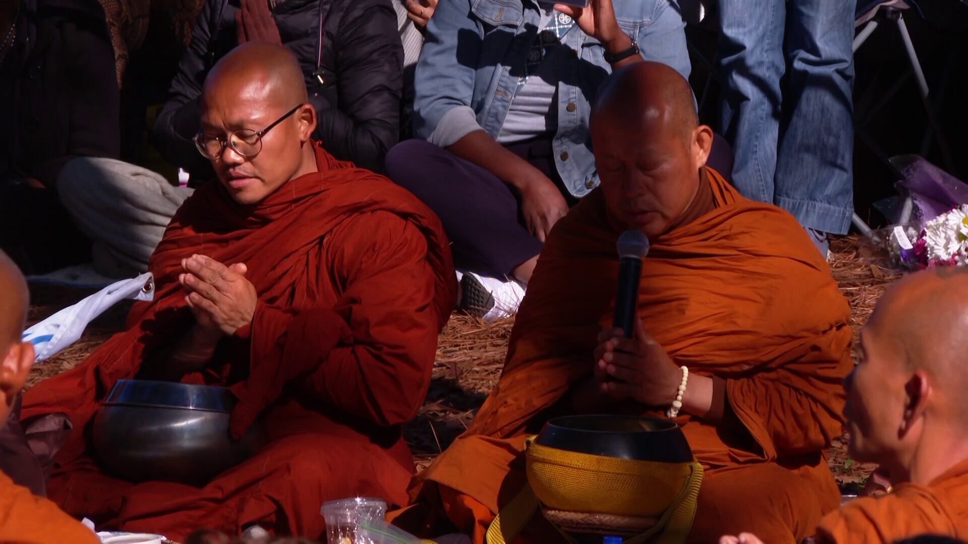 Buddhist monks continue peace walk through Blythewood