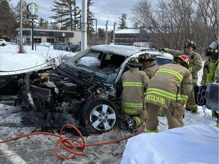 Firefighters rescue two drivers in head-on crash