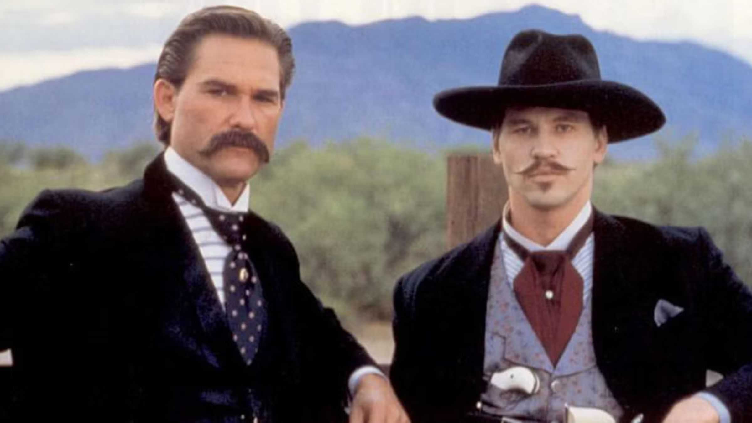 Wyatt Earp with Doc Holliday posing for the camera in Tombstone