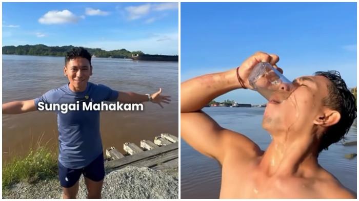 Viral TikToker Rolan Sihombing minum air Sungai Mahakam, dikaitkan dengan mitos lokal