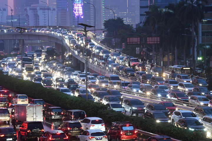 Titik kemacetan di tol Jakarta pagi ini