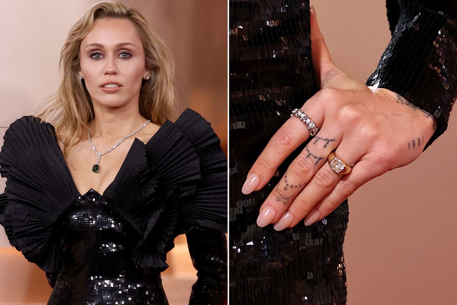 Miley Cyrus flashes her dazzling engagement ring with dramatic sequin gown  at Golden Globes 2026