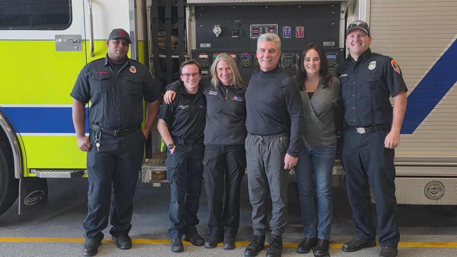Cardiac arrest survivor reunites with firefighters who saved his life