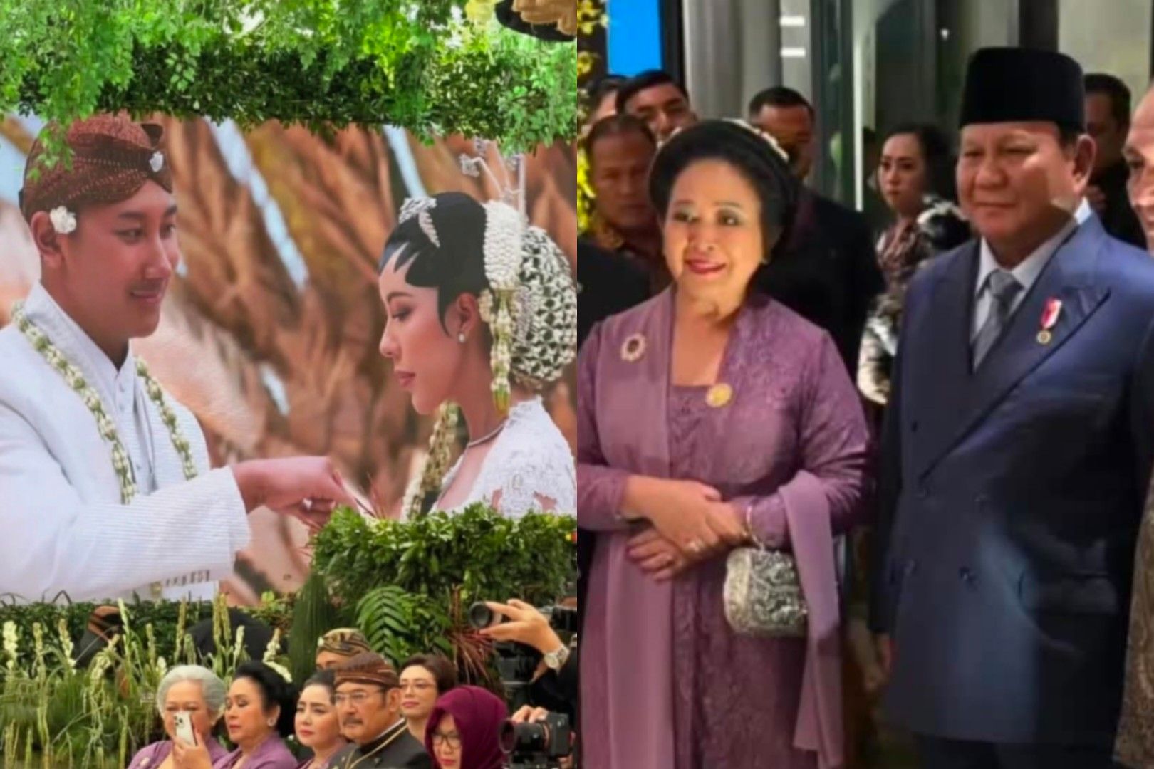 Momen kebersamaan Titiek Soeharto dan Prabowo di hari pernikahan Darma Mangkuhulur, bikin netizen ba