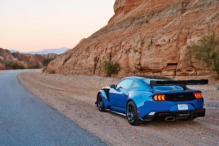 Dream desert drive: Flat out in the savage 815bhp Ford Mustang GTD