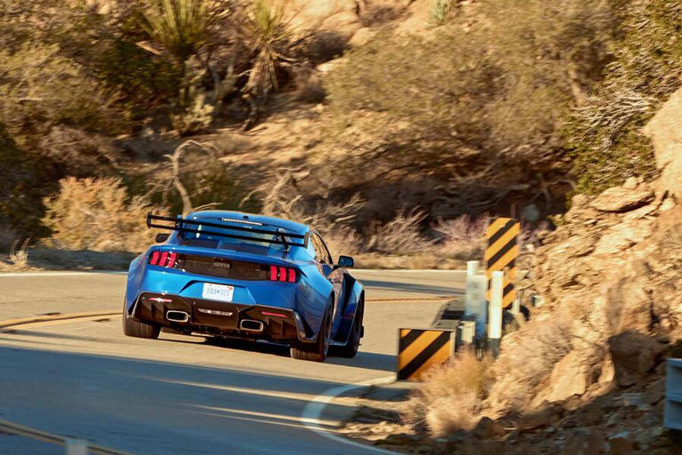 Dream desert drive: Flat out in the savage 815bhp Ford Mustang GTD