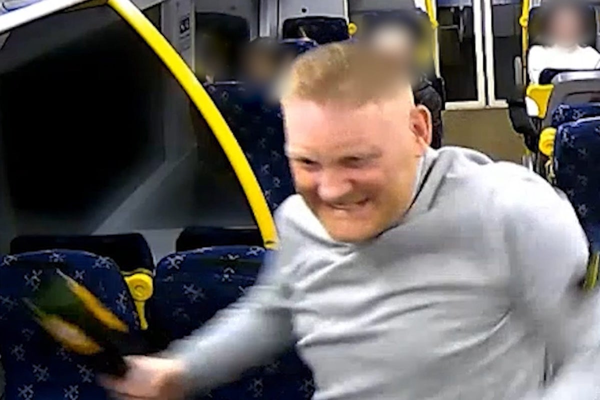 Man who tried to kill stranger on train with broken bottle jailed