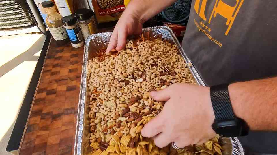 Forget the oven, Chex Mix belongs on a Blackstone griddle!