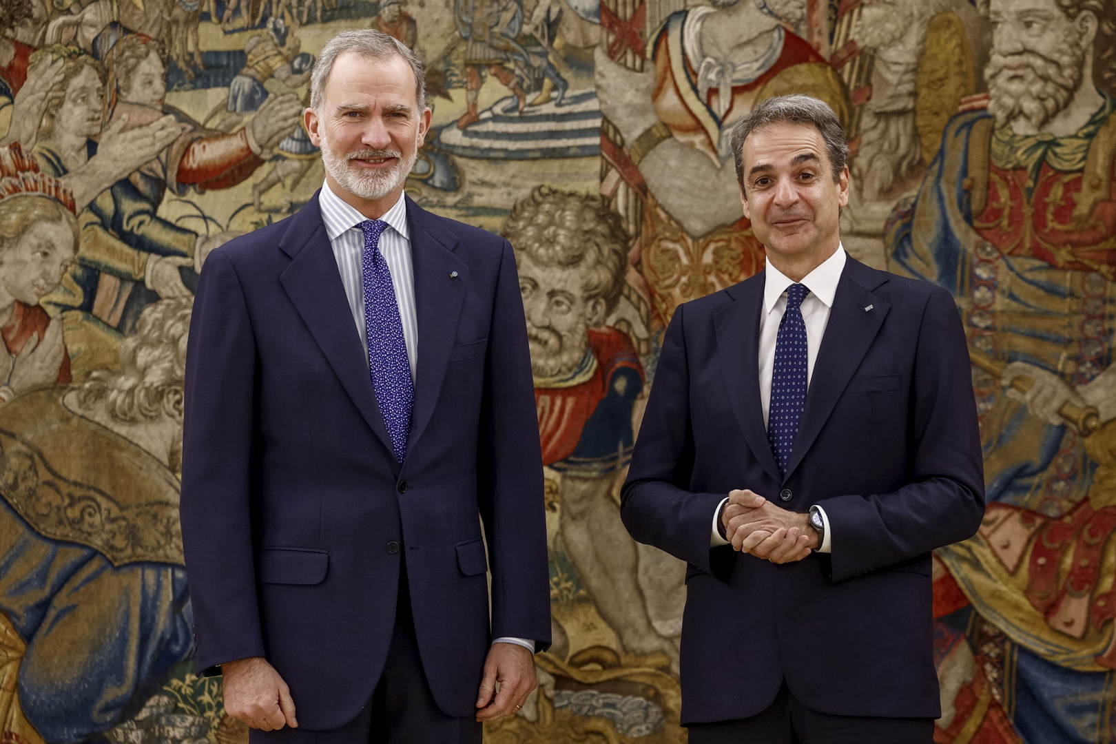 El rey recibe al primer ministro griego en el Palacio de la Zarzuela