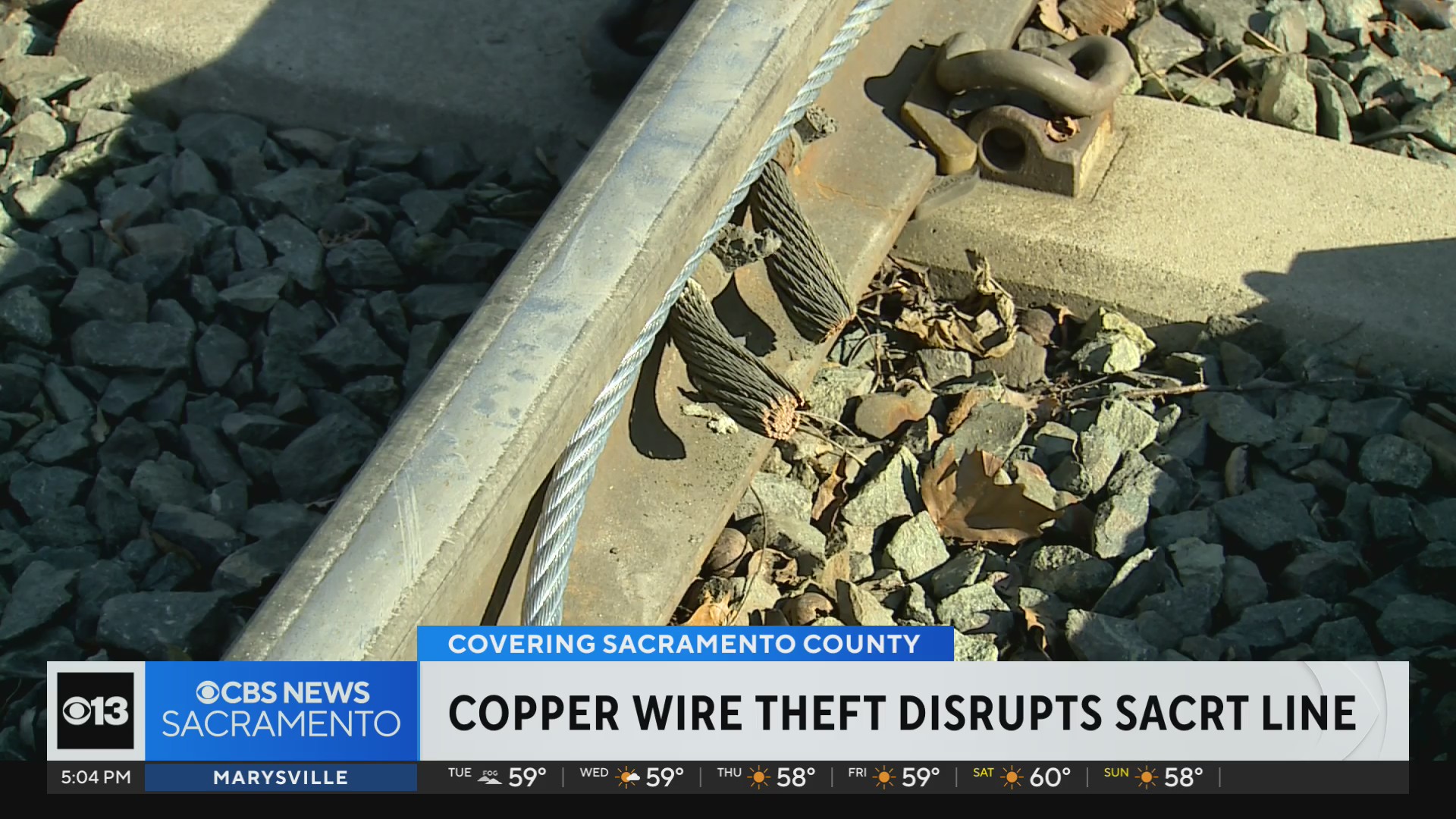 Copper wire theft disrupts SacRT light rail service