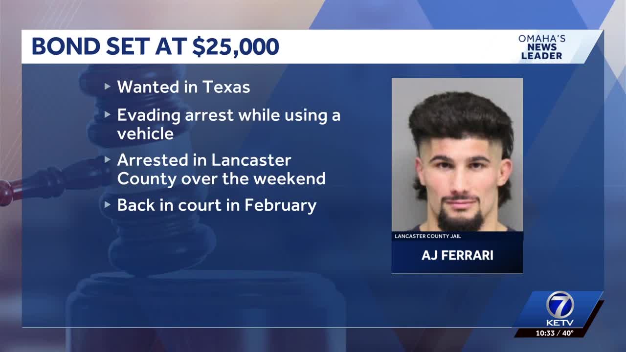 Bond set for Nebraska wrestler arrested on Texas warrant