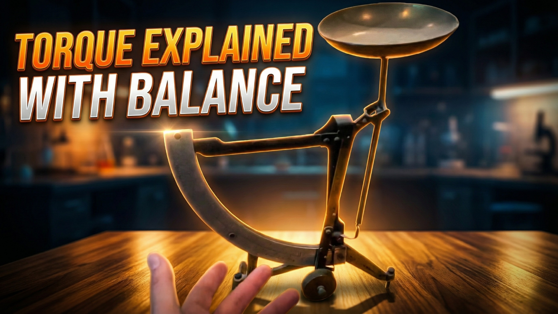 Antique balance demonstrating torque in action
