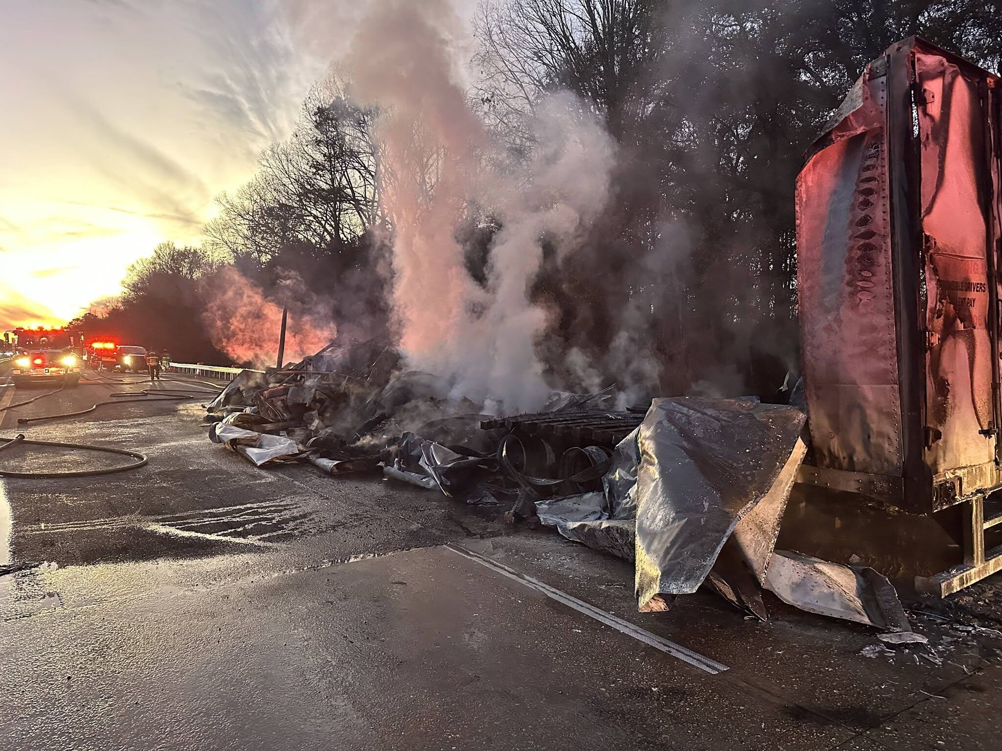 I-85 South in Macon County back open after commercial vehicle fire