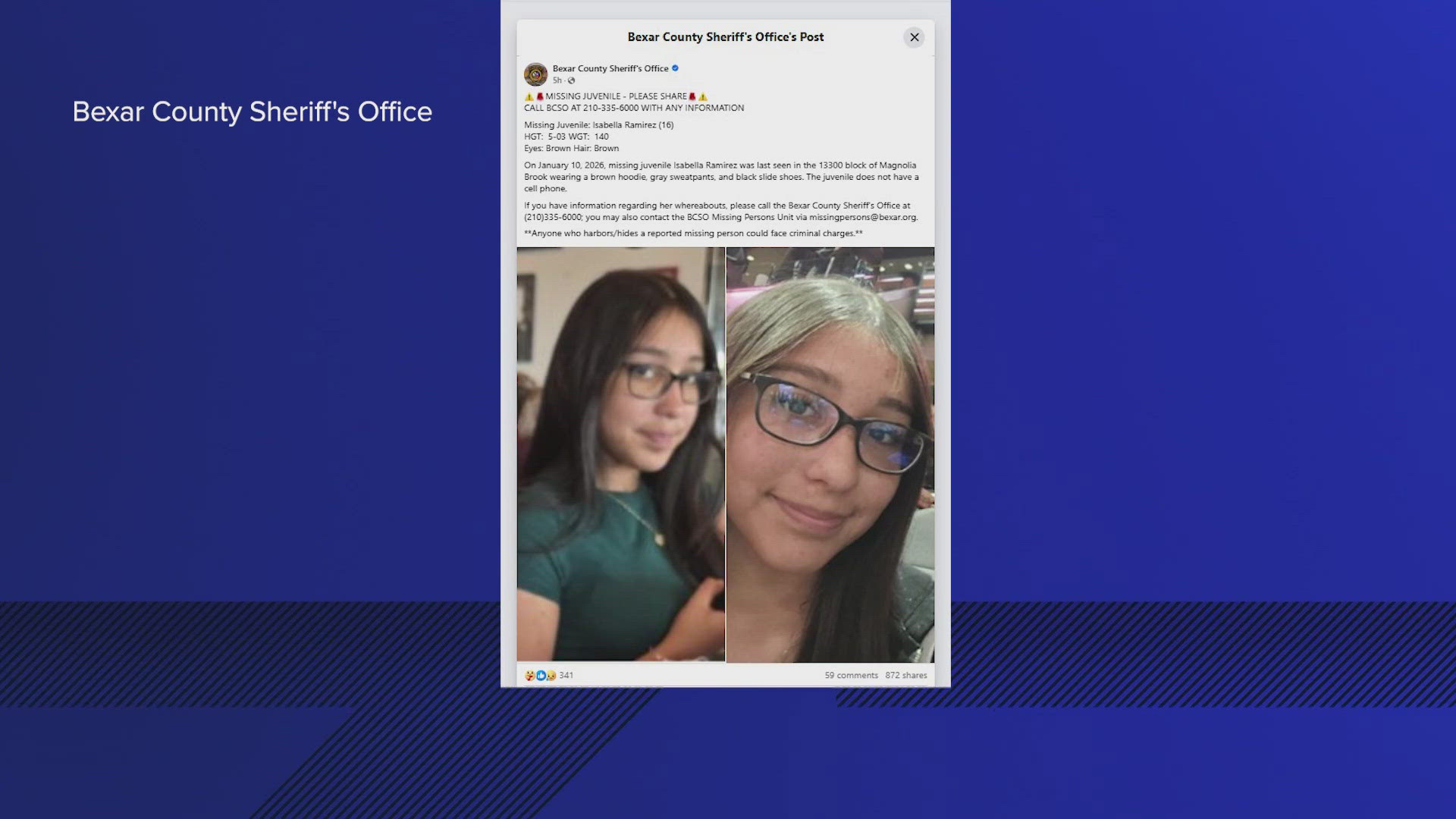 BCSO looking for missing 16-year-old girl last seen Saturday