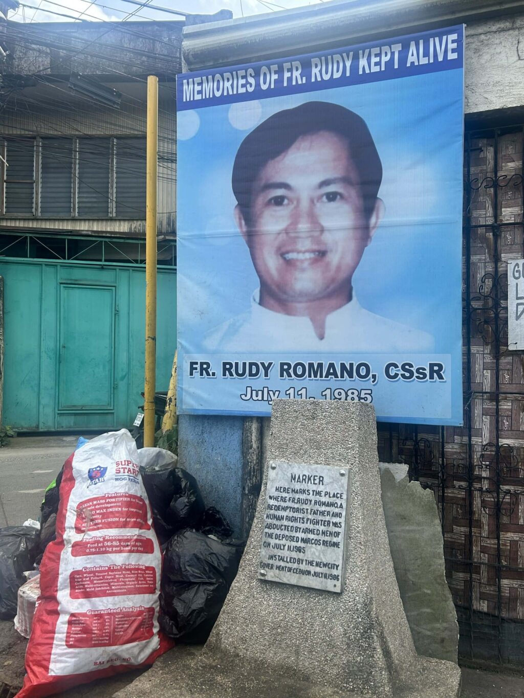 SILOY is watching: Fr. Rudy Romano marker in Tisa surrounded by garbage