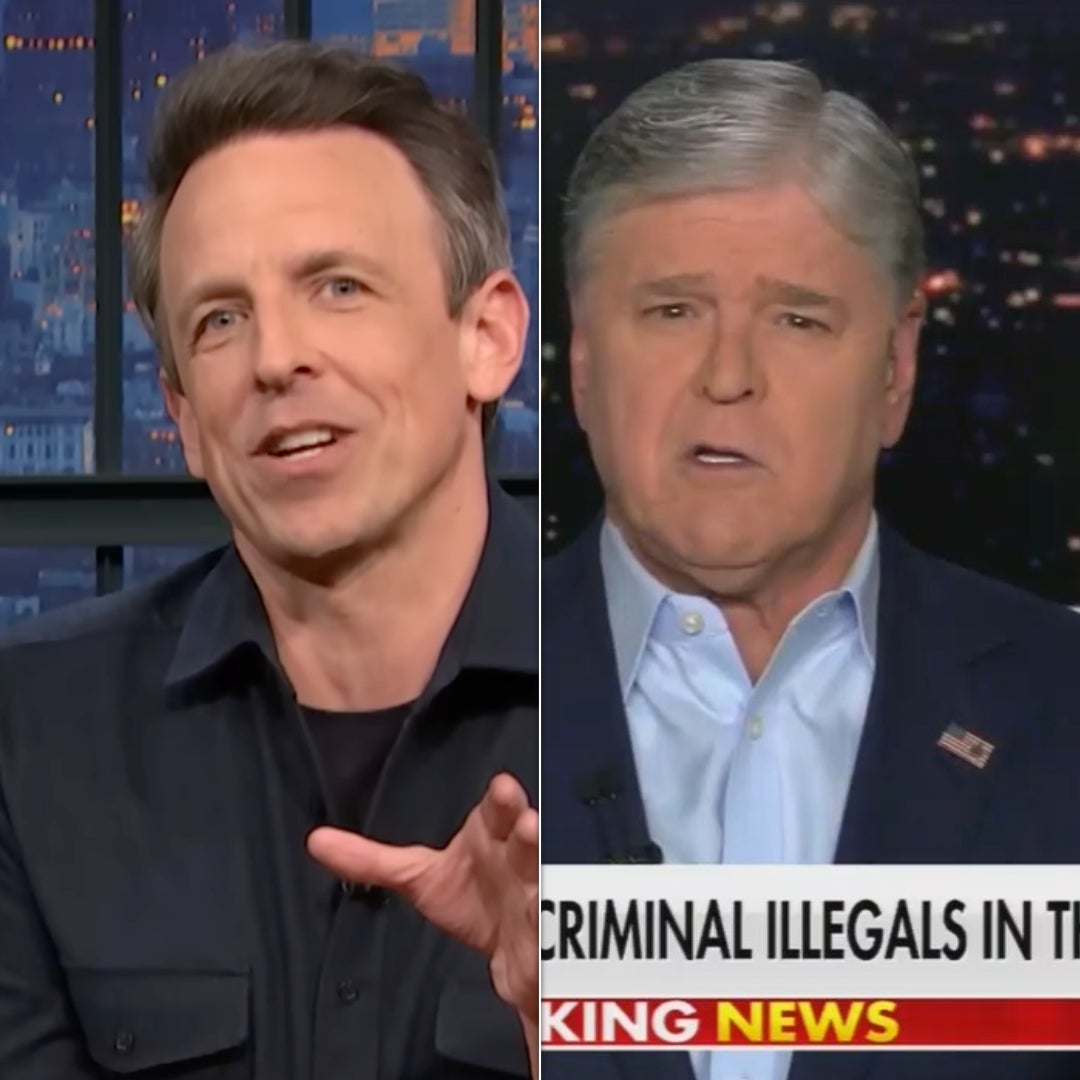 Seth Meyers clowns Sean Hannity for airing this unexpected protest moment
