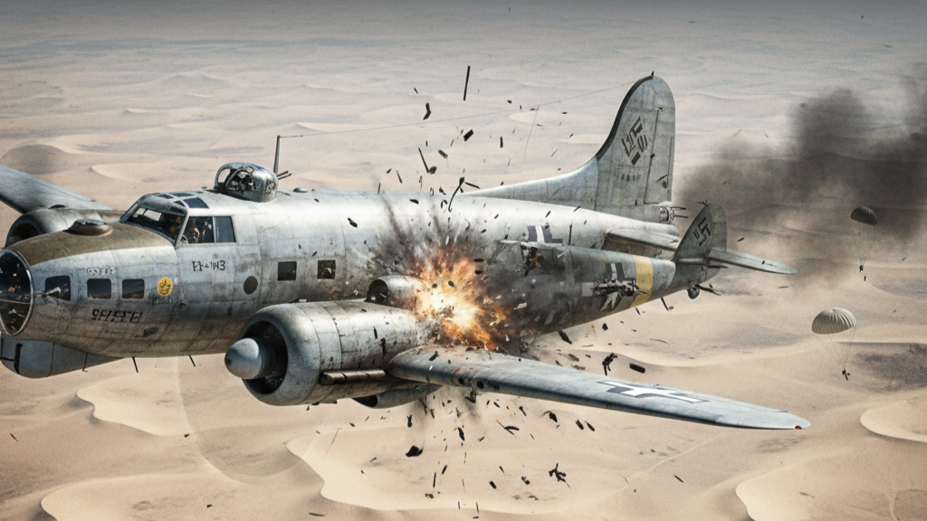 When a German fighter sliced through a US bomber