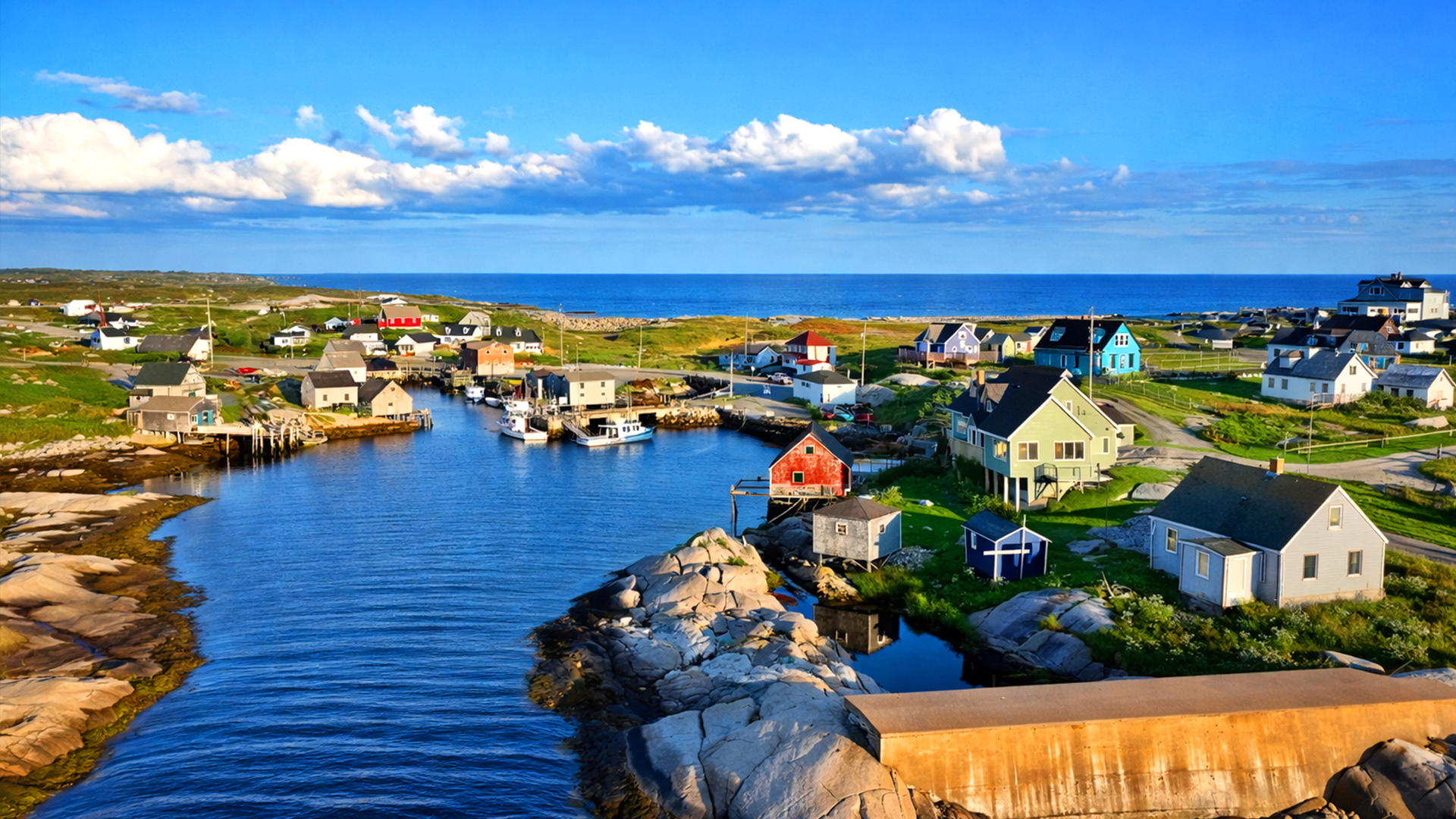 A quiet coastal scene in Peggy’s Cove, Nova Scotia