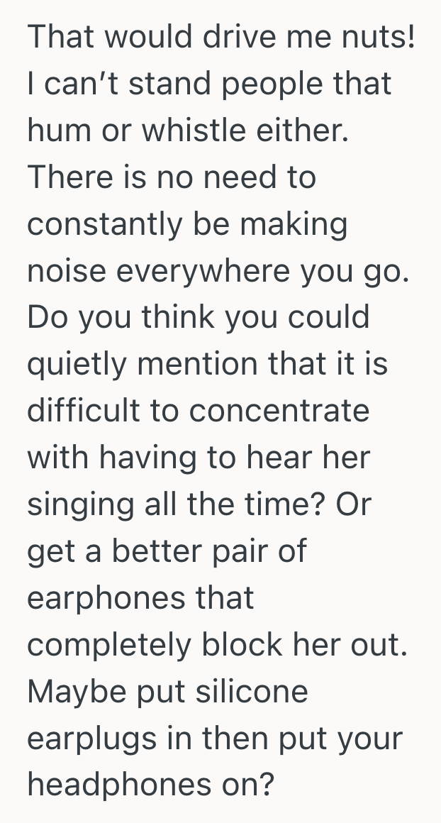 Worker endured her coworker’s off-key singing every day, and now she ...